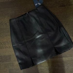 NWT double slit hollister black leather skirt